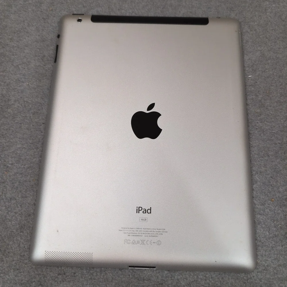 Apple iPad 2nd Gen A1396 16GB Silver WiFi Cellular Tablet Untested NA306